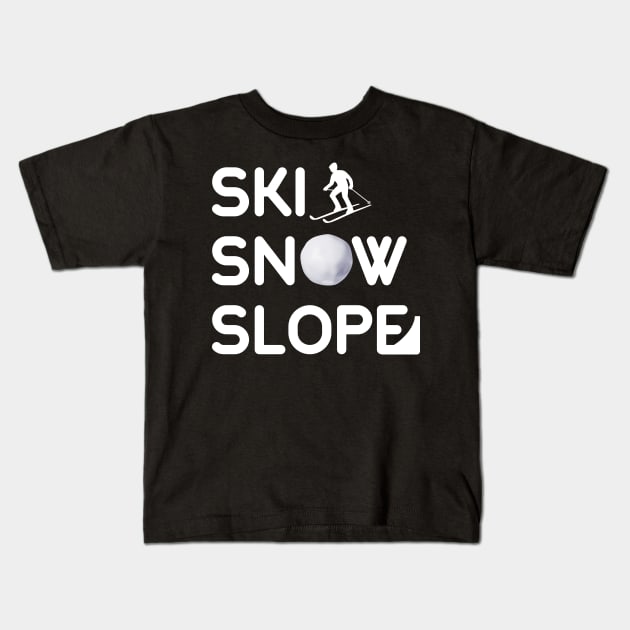 Ski Snow Slope Kids T-Shirt by NomiCrafts